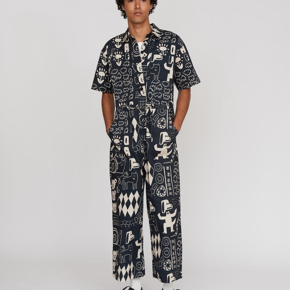 Lazy Oaf Black and White Graphic Jumpsuit - Picture 3 of 11